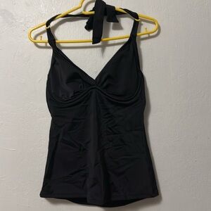 ATHLETA Tankini Top Swimsuit Black Color #210992-00 Size 34 B/C Cups EUC